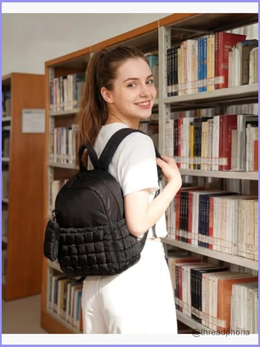 Mini Backpack with Detachable Pouch, Quilted Daypack Set
